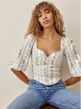Reformation Prego Linen Top